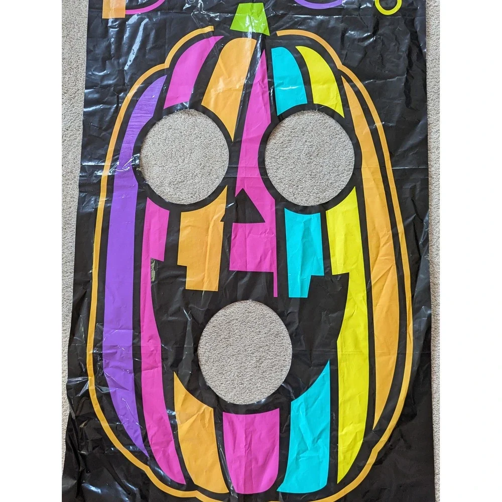 Halloween Game Set Floor Mat Spinner Jointed Banner Neon Spooky